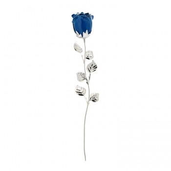 Rosa Argentata Bomboniera Blu