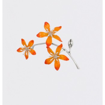 Fiore Arancio Argento Cm. 8